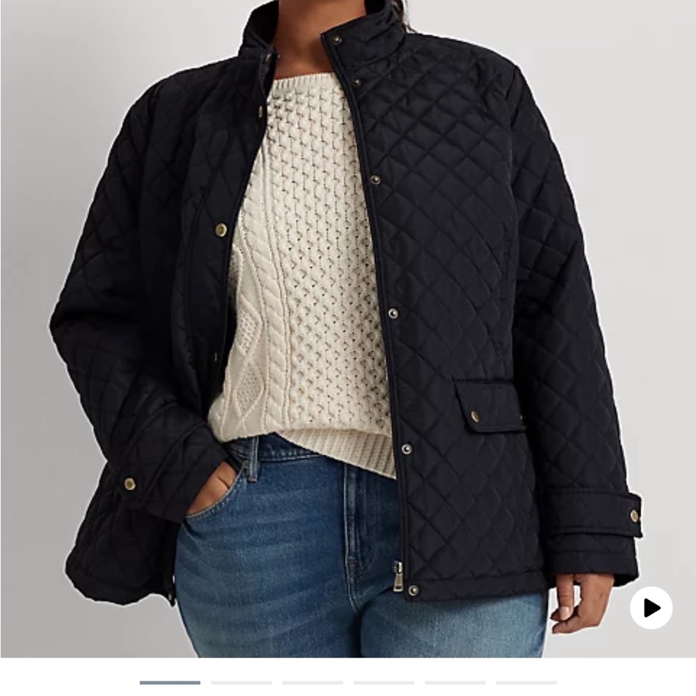Lauren 3x quilted mock neck jacket